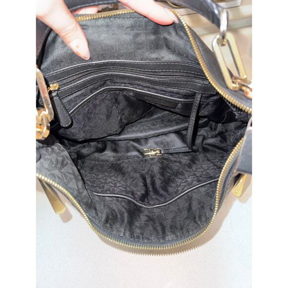 Michael Kors Matilda Black Leather Chain Handle Slouchy Boho Shoulder Bag - Picture 8 of 8